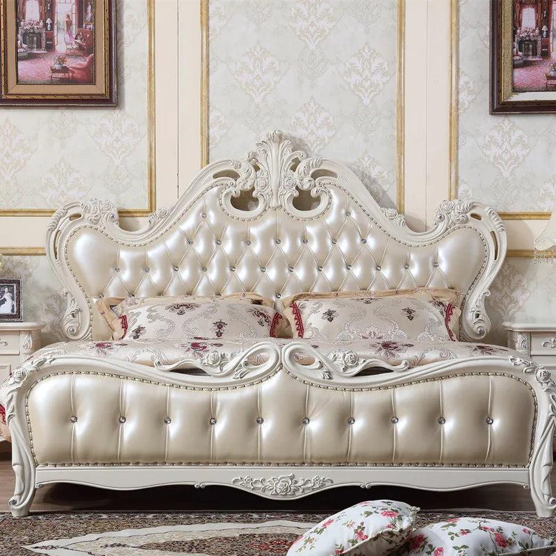 Lixra Milan European Style Wooden Leather Bed