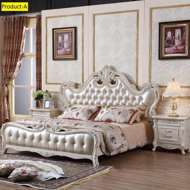 Lixra Milan European Style Wooden Leather Bed