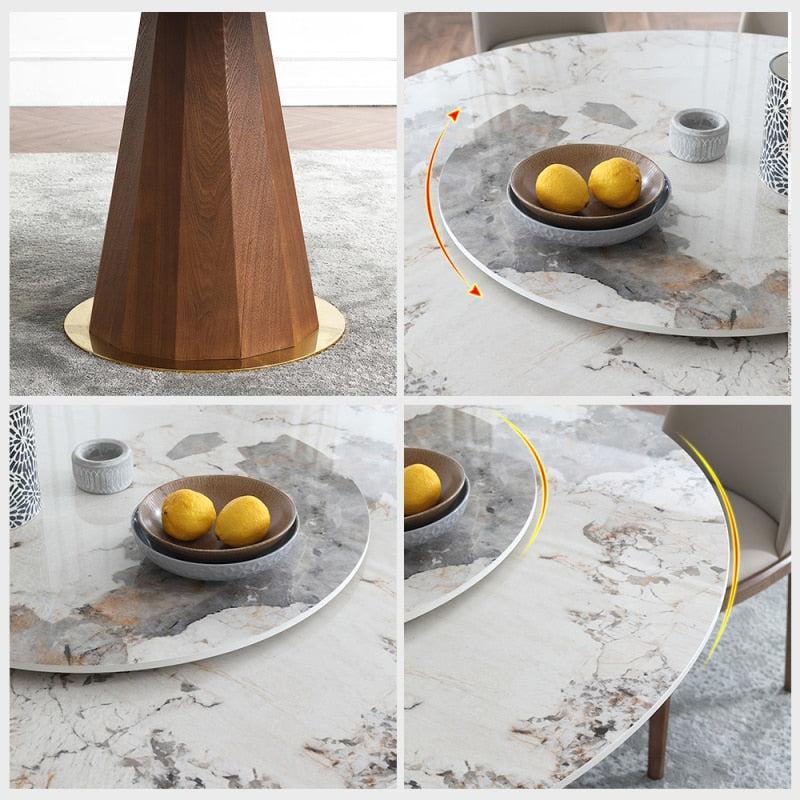 Lixra Minimalistic Dining Table With Lazy-Susan