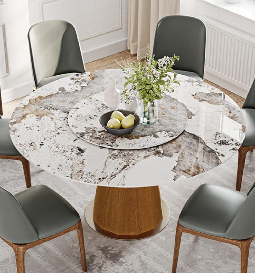 lixra Minimalistic Dining Table With Lazy-Susan