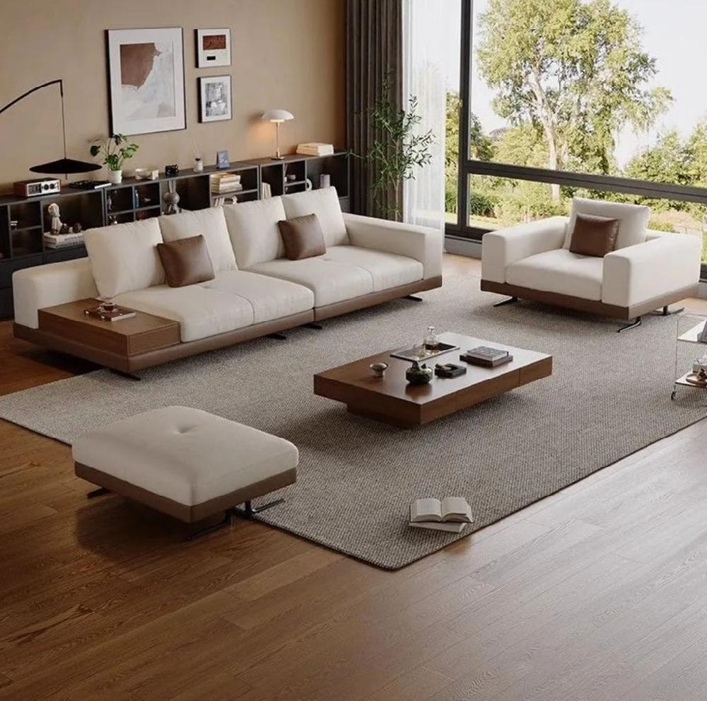 Lixra Minimalistic Leather Sofa Set