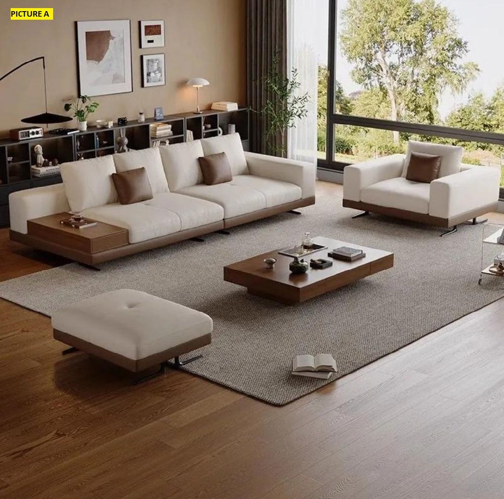 Lixra Minimalistic Leather Sofa Set