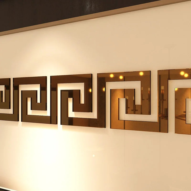 Lixra Mirrored Acrylic Tiles Wall Stickers