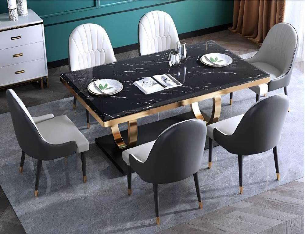 lixra Moderate Planned Marble Dining Table-Set