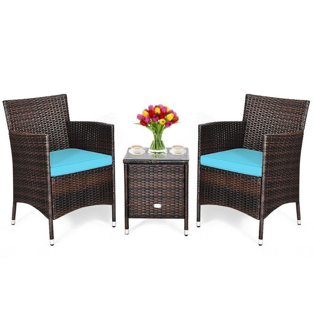 Lixra Modern 3-Piece Rattan Outdoor Furniture Set