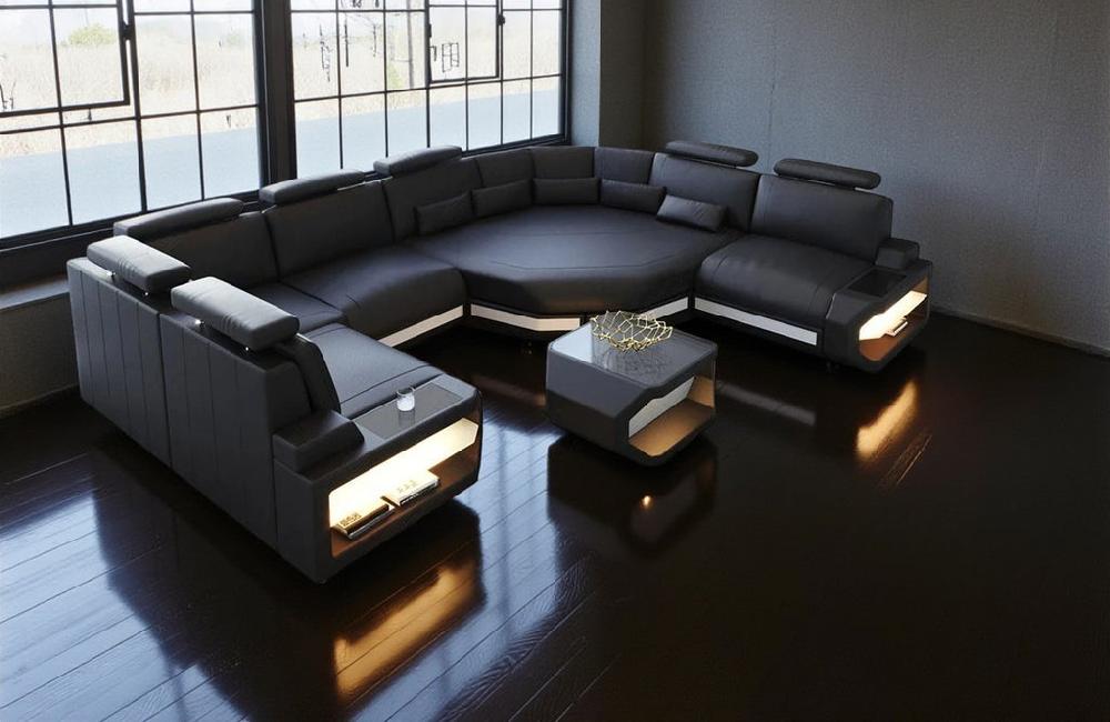 lixra Modern and Luxurious Leather Sectional Sofa