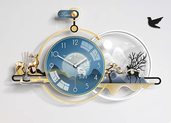 Lixra Modern Art-Wall Clock With Storage