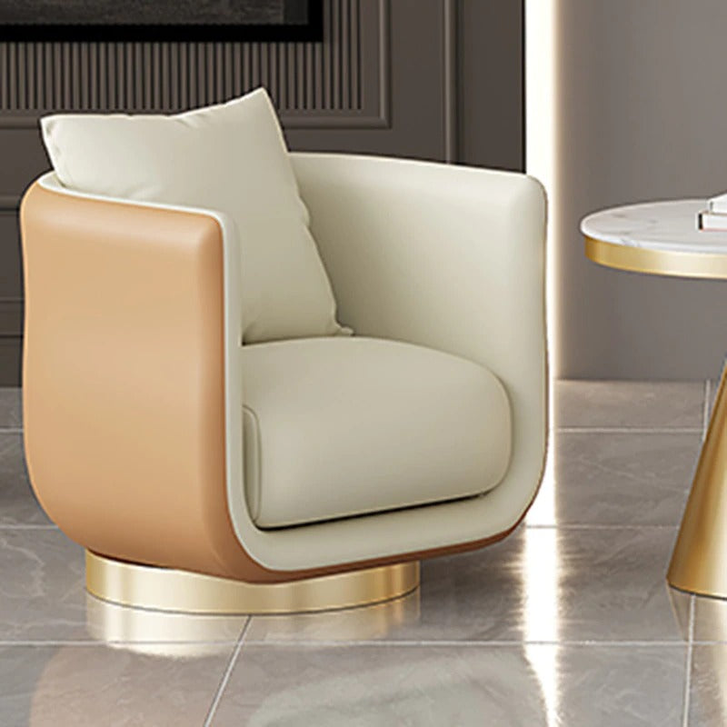 Lixra Modern Barrel Leather Accent Chair Set