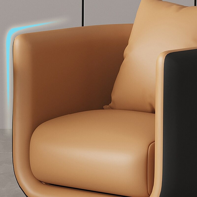 Lixra Modern Barrel Leather Accent Chair Set