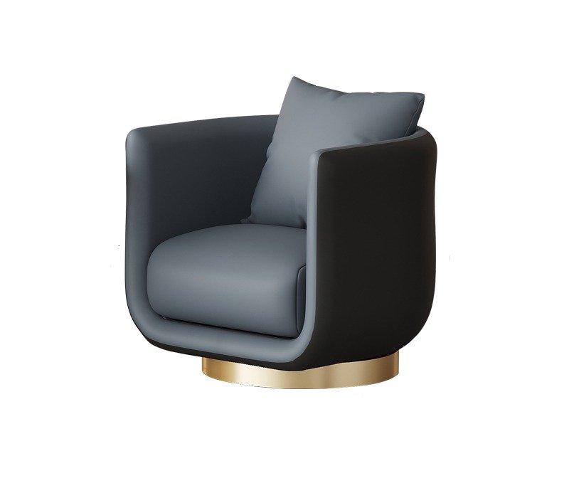 lixra Modern Barrel Leather Accent Chair Set