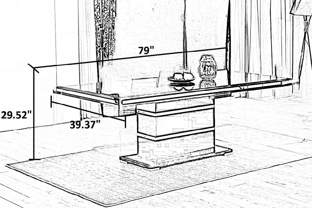 Lixra Modern Black Wooden Dining Table