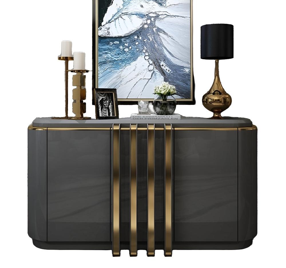 Lixra Modern Buffet Table With Golden Frame