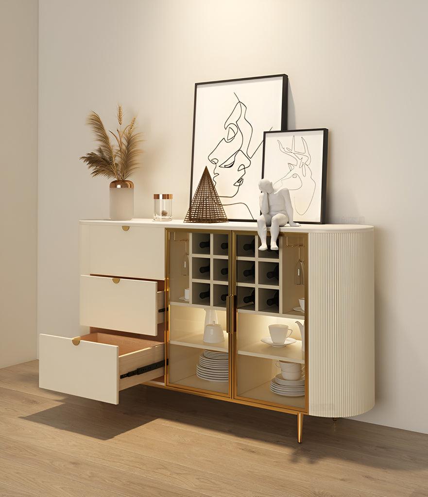 Lixra Modern Buffet Table With Marble-Top