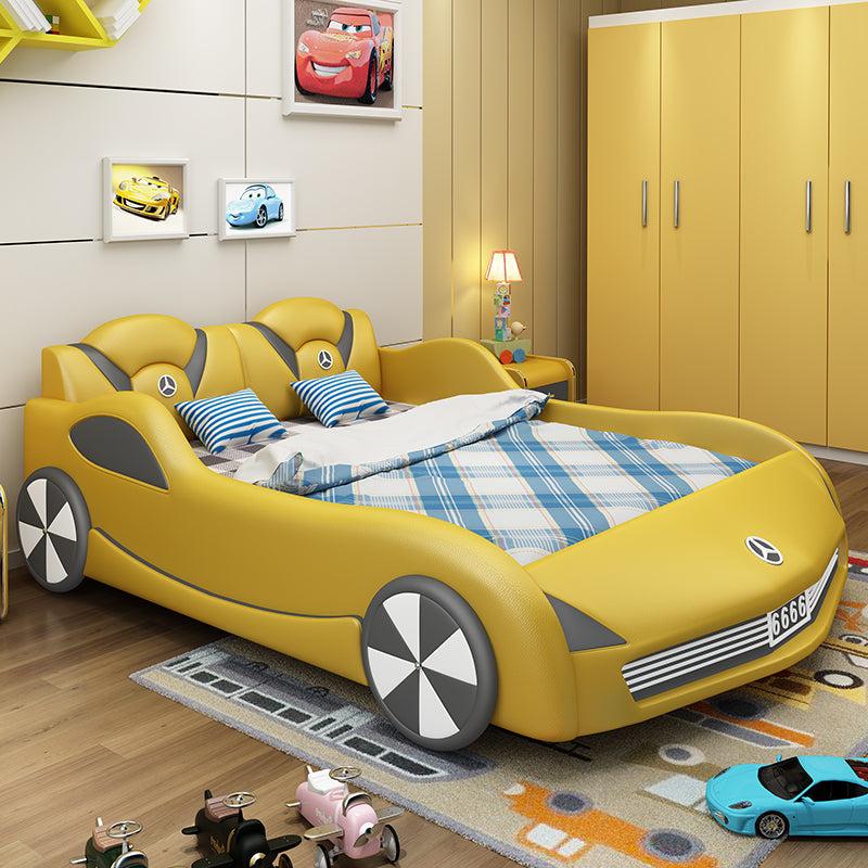 Lixra Modern Car Design Leather Kids Bed