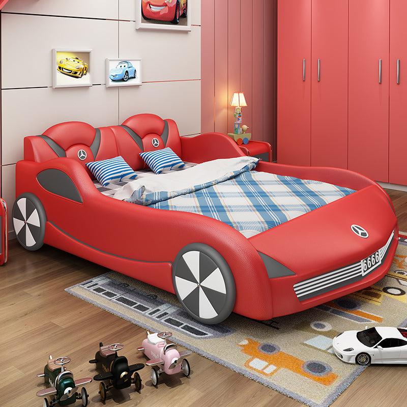 Lixra Modern Car Design Leather Kids Bed