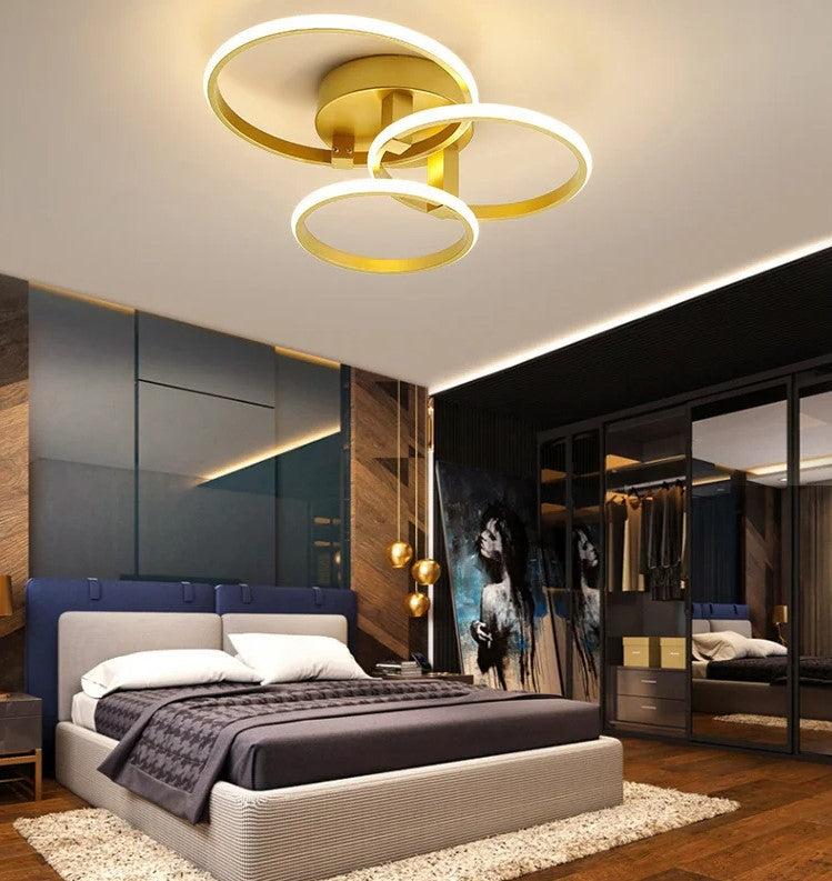 Lixra Modern Circular Gold LED Flush Mount