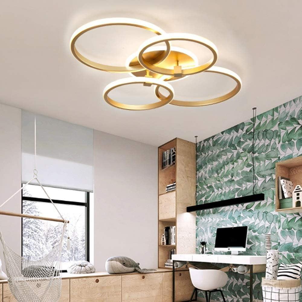 Lixra Modern Circular Gold LED Flush Mount