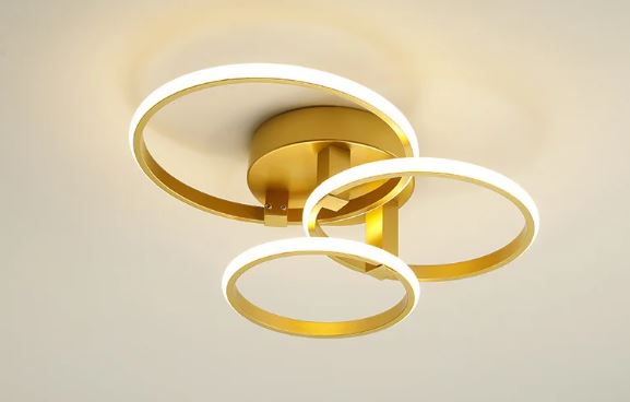 lixra Modern Circular Gold LED Flush Mount