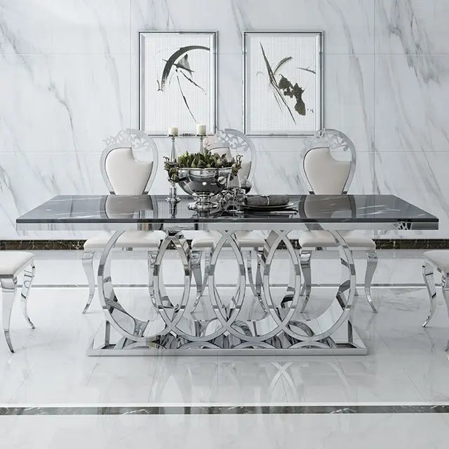 Lixra Modern Classy Marble Dining Table Set