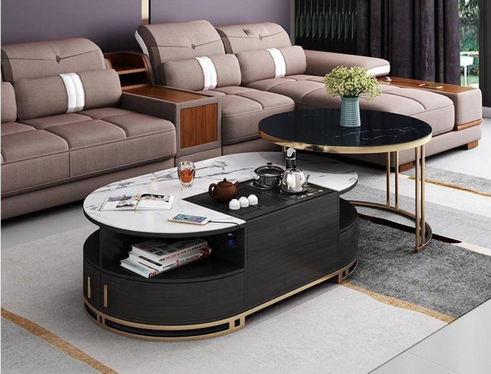 Lixra Modern Coffee Table With Marble Top