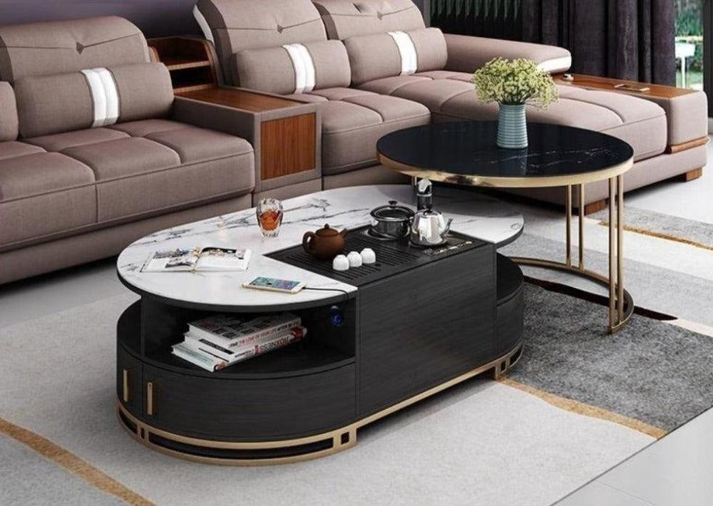 Lixra Modern Coffee Table With Marble Top