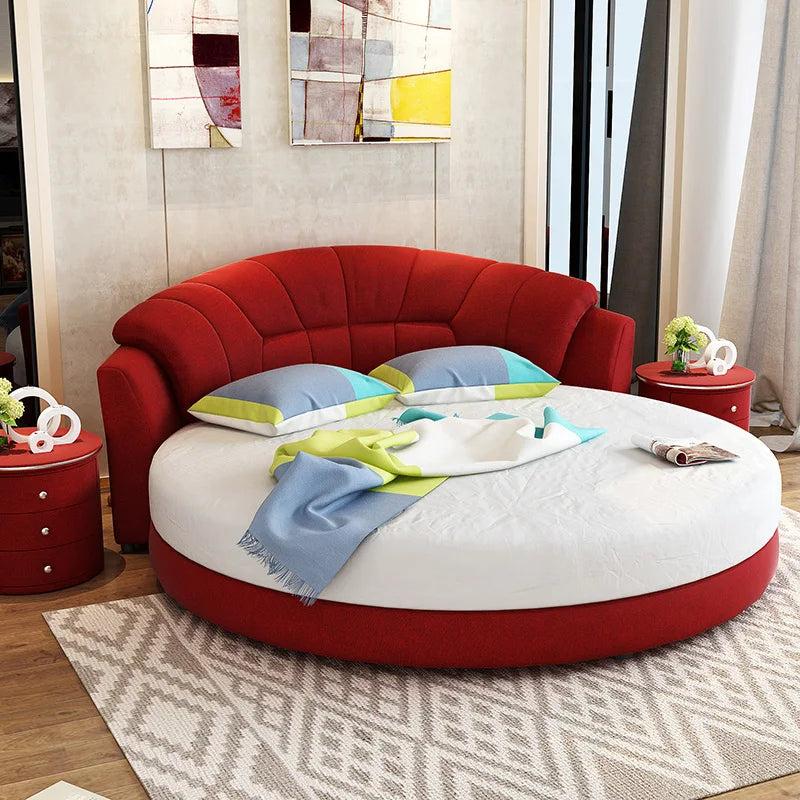 Lixra Modern Comfort Round Bed With Backrest