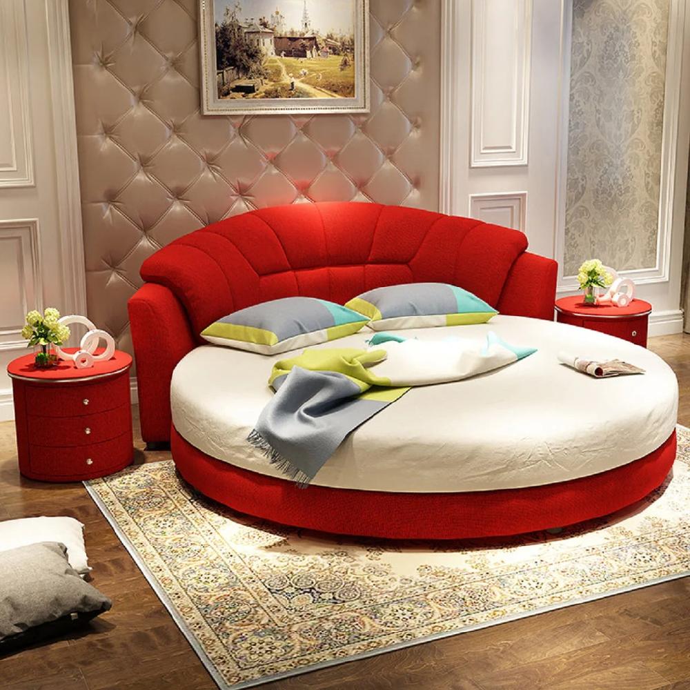 Lixra Modern Comfort Round Bed With Backrest
