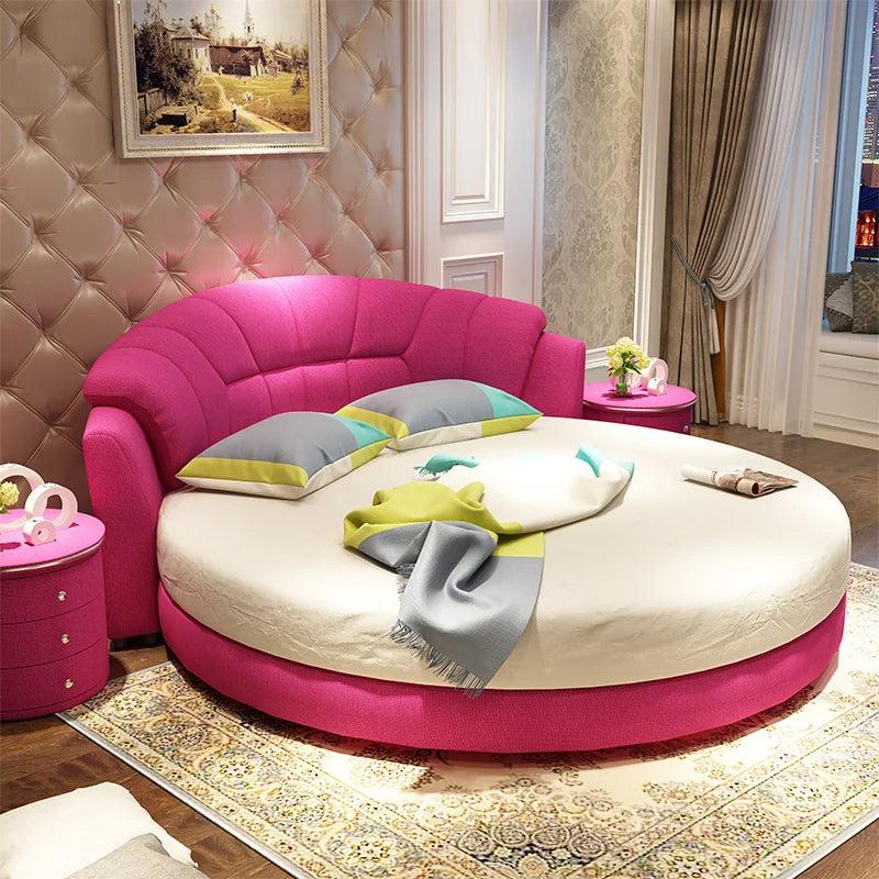 lixra Modern Comfort Round Bed With Backrest