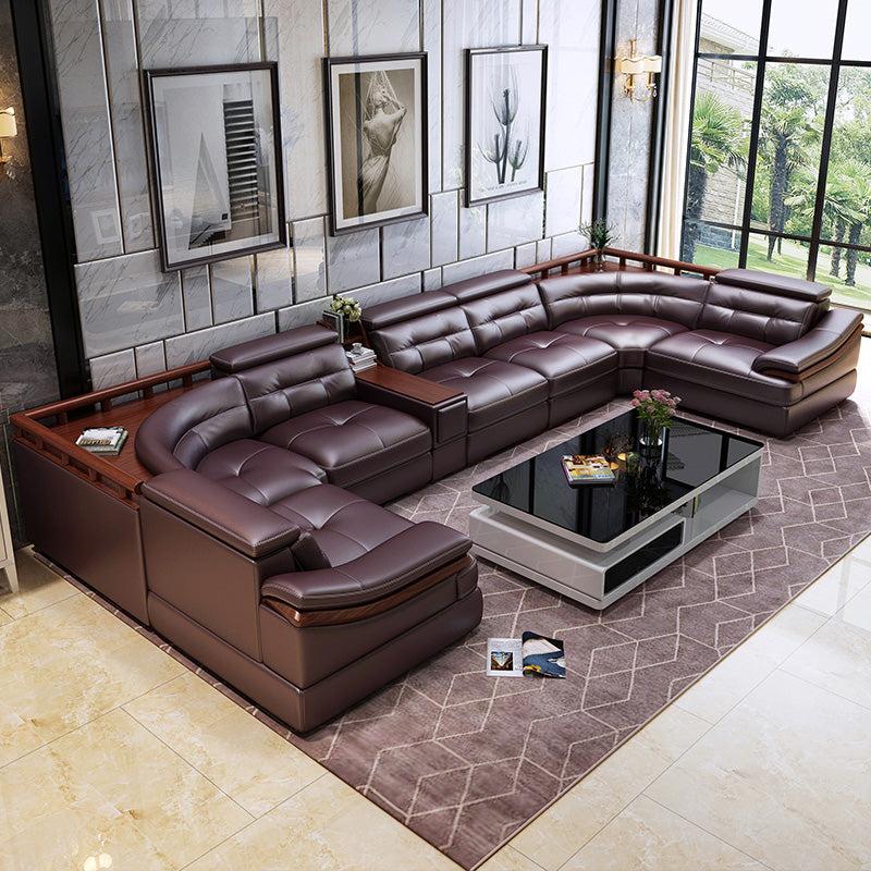 Lixra Modern Comfy Leather Sectional Sofa
