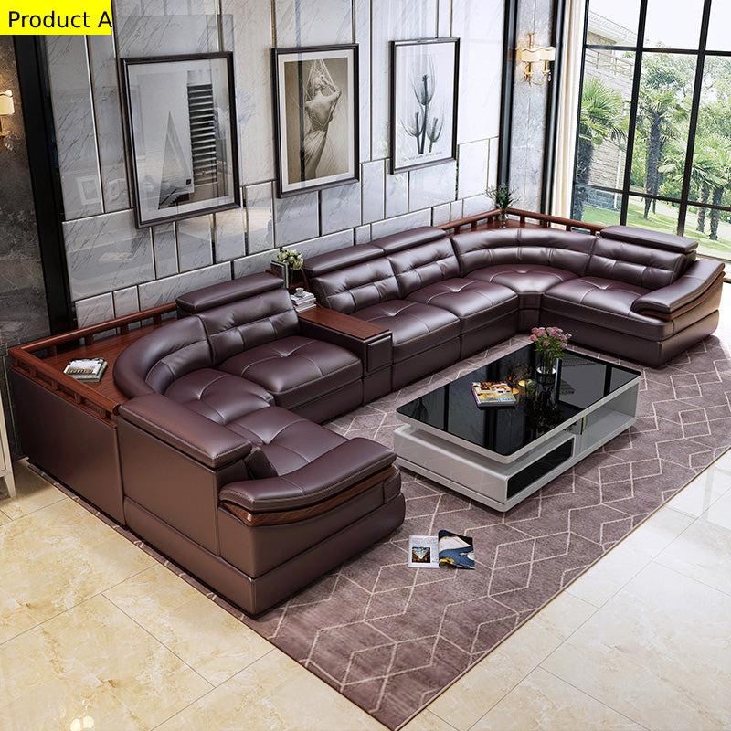 Lixra Modern Comfy Leather Sectional Sofa