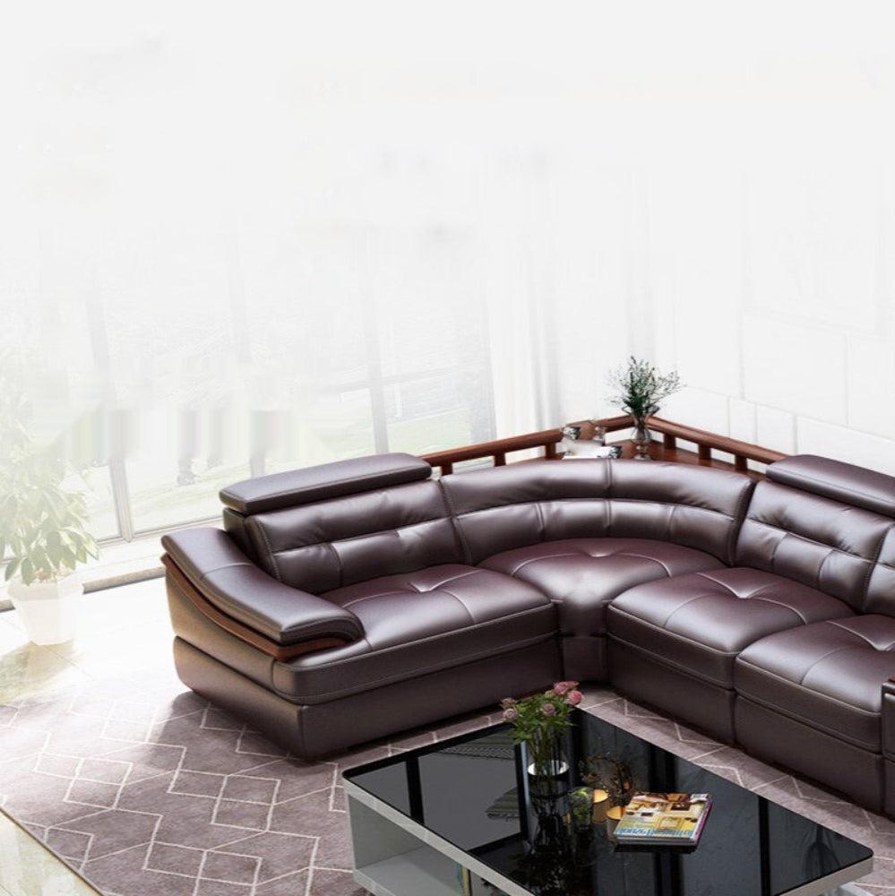 Lixra Modern Comfy Leather Sectional Sofa