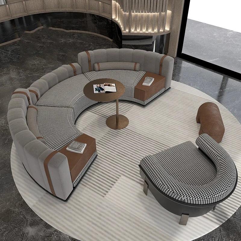 Lixra Modern Curved Sectional Fabric Sofa Set