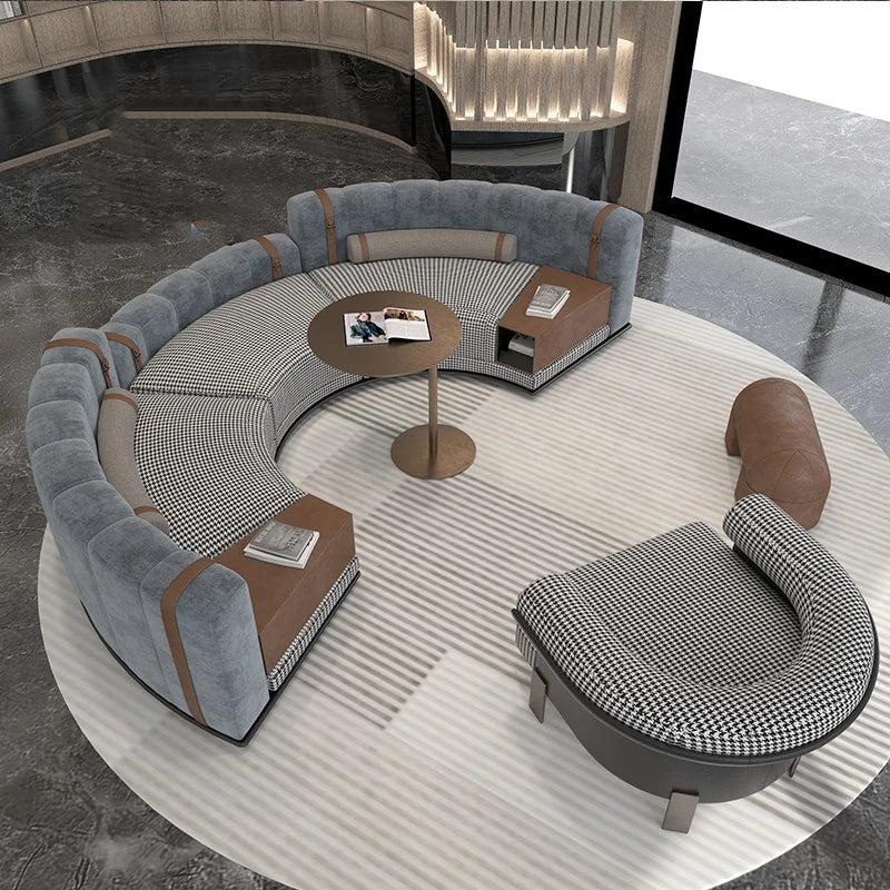 Lixra Modern Curved Sectional Fabric Sofa Set