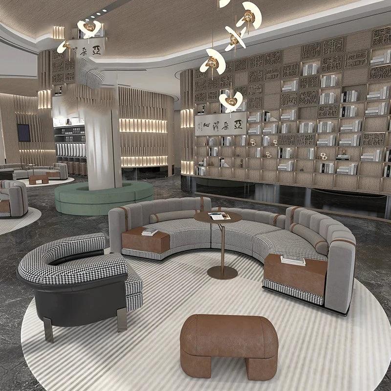 lixra Modern Curved Sectional Fabric Sofa Set