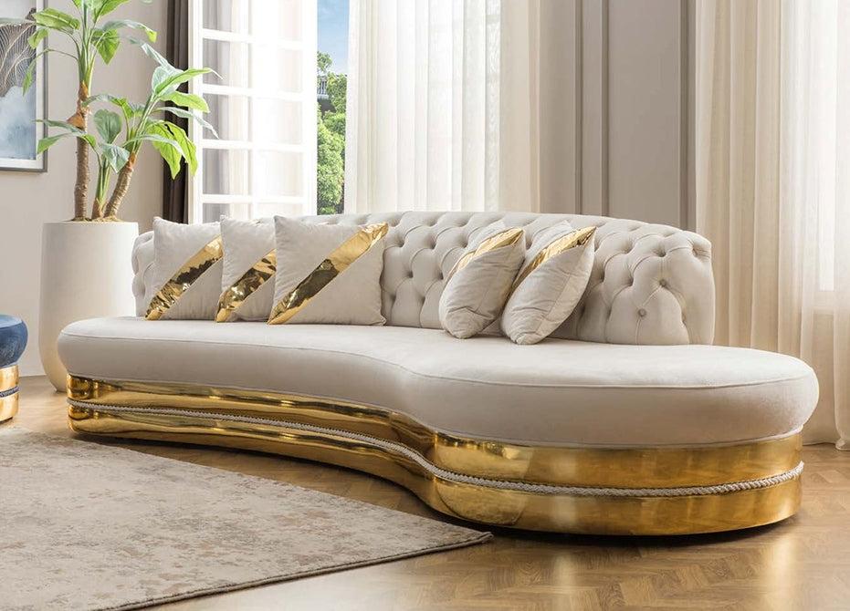 Lixra Modern Curvy Tufted Fabric Sofa-Set