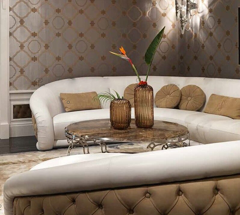 Lixra Modern Curvy U-Shaped Fabric Sofa