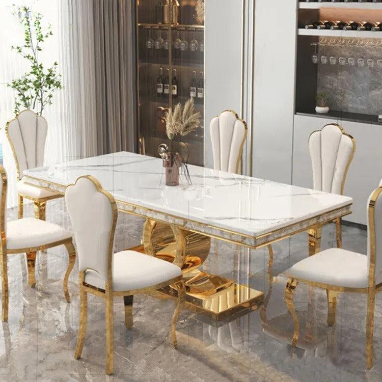 Lixra Modern Delectable Marble Dining Table Set