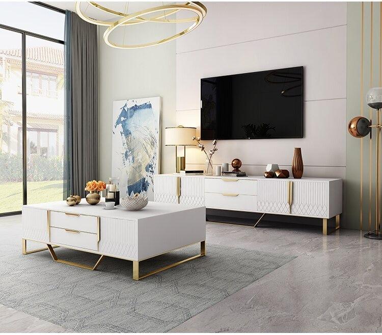 Lixra Modern Design Coffee Table With TV Stand Set