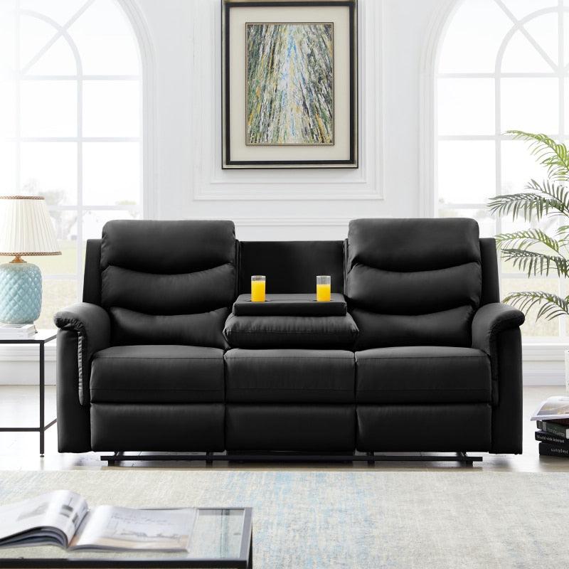 Lixra Modern Design Faux Leather Recliner Sofa