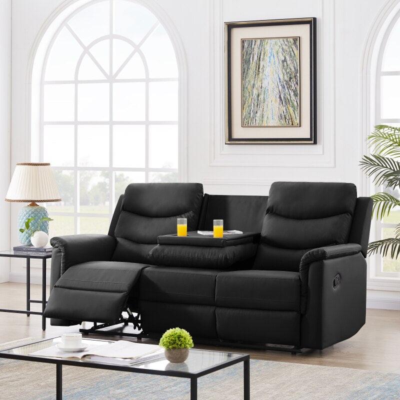 Lixra Modern Design Faux Leather Recliner Sofa