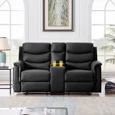 lixra Modern Design Faux Leather Recliner Sofa