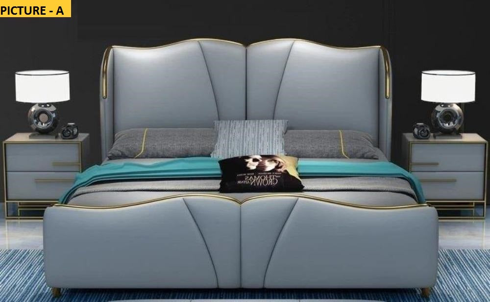 Lixra Modern Designed Classic Look Leather Bed