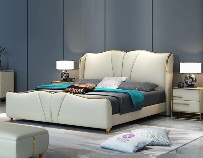 Lixra Modern Designed Classic Look Leather Bed