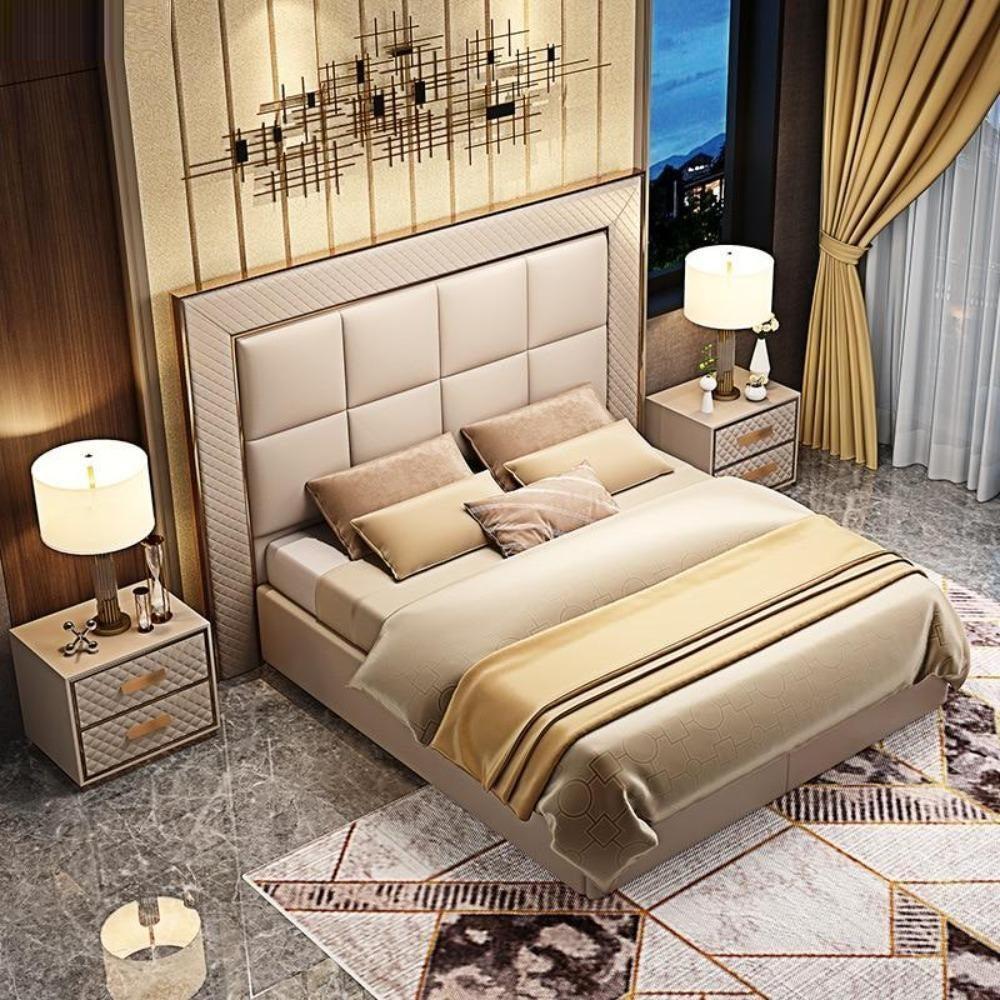 lixra Modern Designed Luxurious Leather Bed