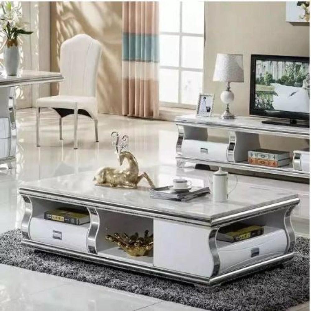 Lixra Modern Designed Marble Top Coffee Table