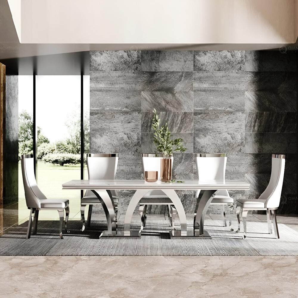 Lixra Modern Elegance Marble Dining Table Set