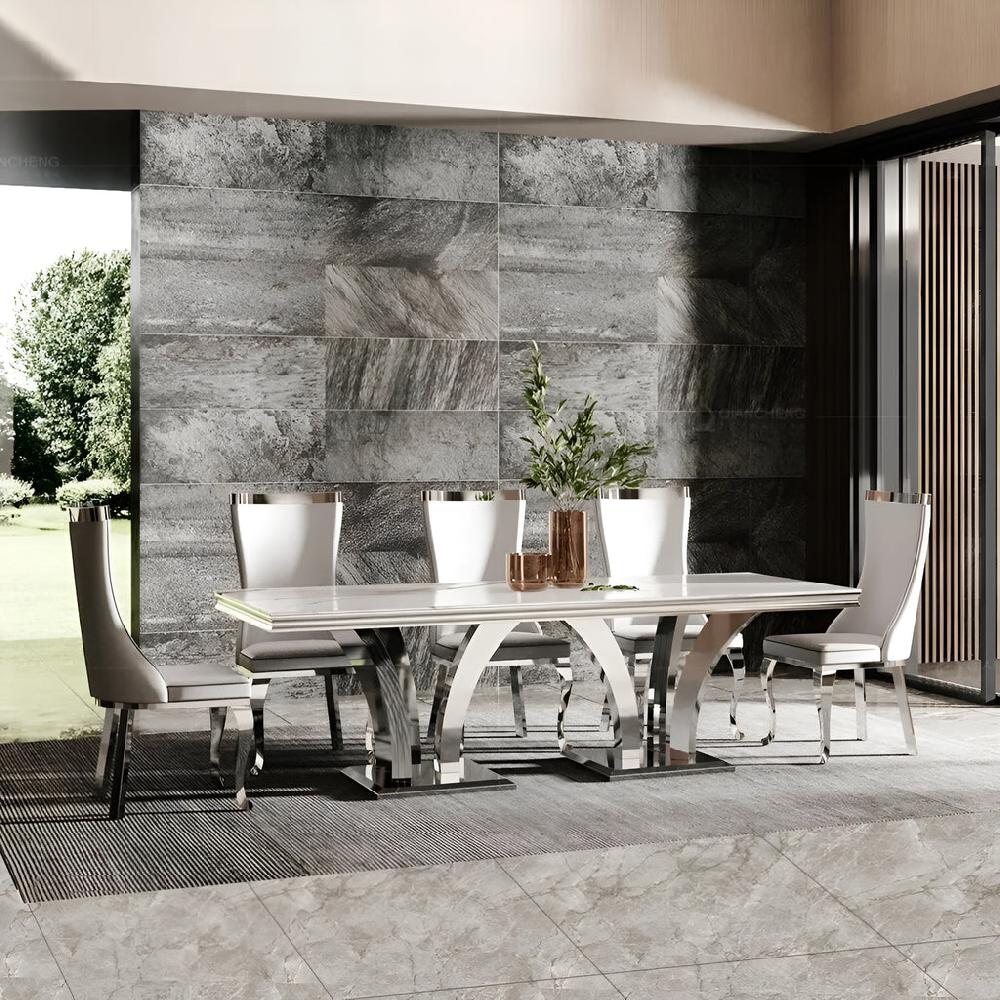 Lixra Modern Elegance Marble Dining Table Set
