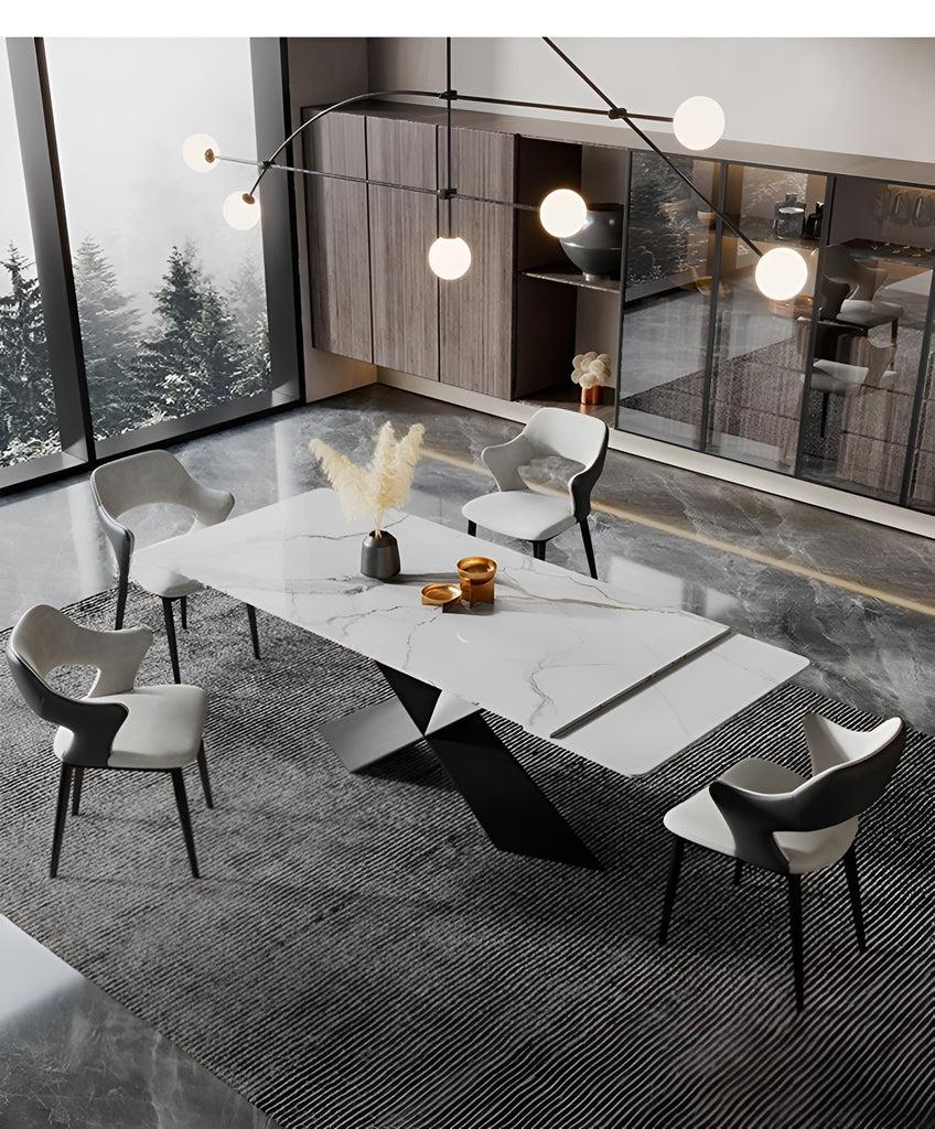 Lixra Modern Extendable Marble Dining Table Set
