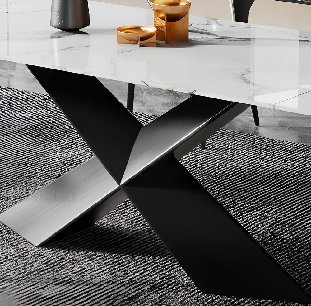 Lixra Modern Extendable Marble Dining Table Set