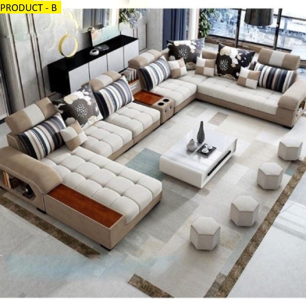 Lixra Modern Fabric Sectional Sofa U-Shaped